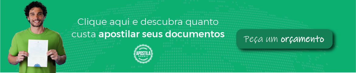 Banner verde Apostila Brasil: Quanto custa apostilamento de documentos.