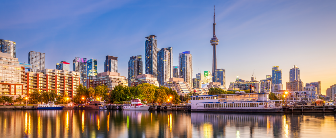 Vista de Toronto no Canadá - Lago Ontário Vista de Toronto no Canadá - Lago Ontário