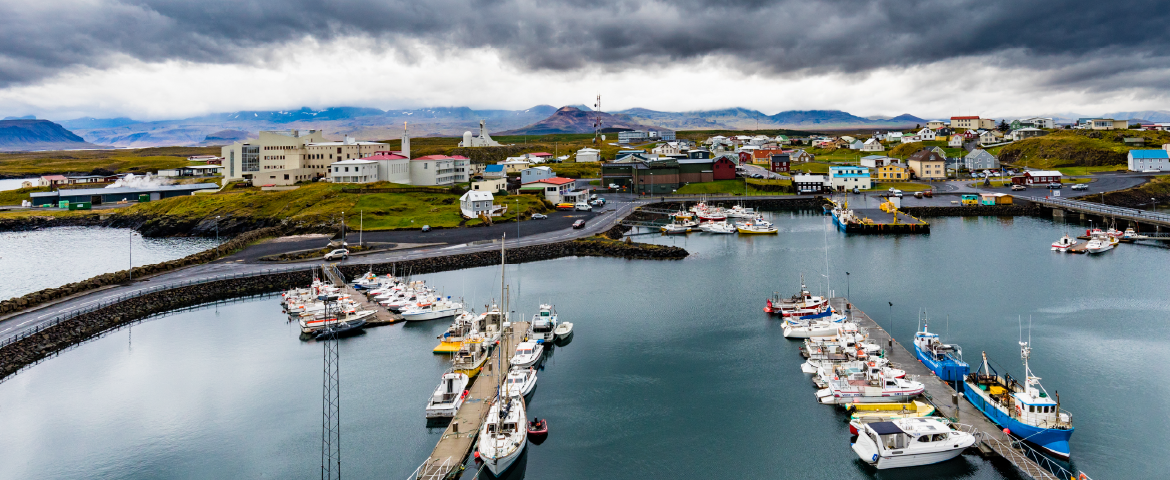 Porto da cidade de Stykkisholmur, Vesturland, Islândia, IS, Europa Porto da cidade de Stykkisholmur, Vesturland, Islândia, IS, Europa