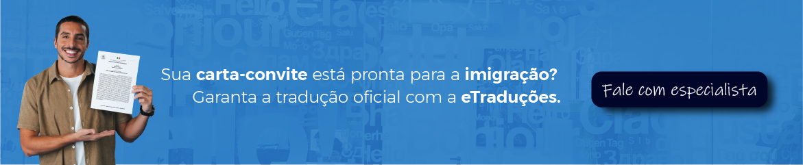 Banner eTraduções: Traduções juramentadas de cartas-convite