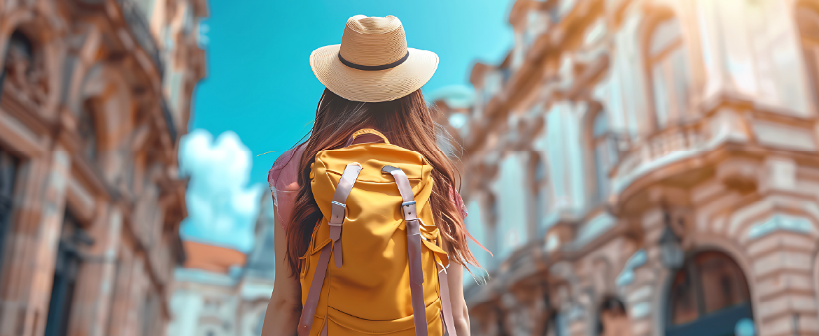 Mulher turistando pela Europa Mulher turistando pela Europa