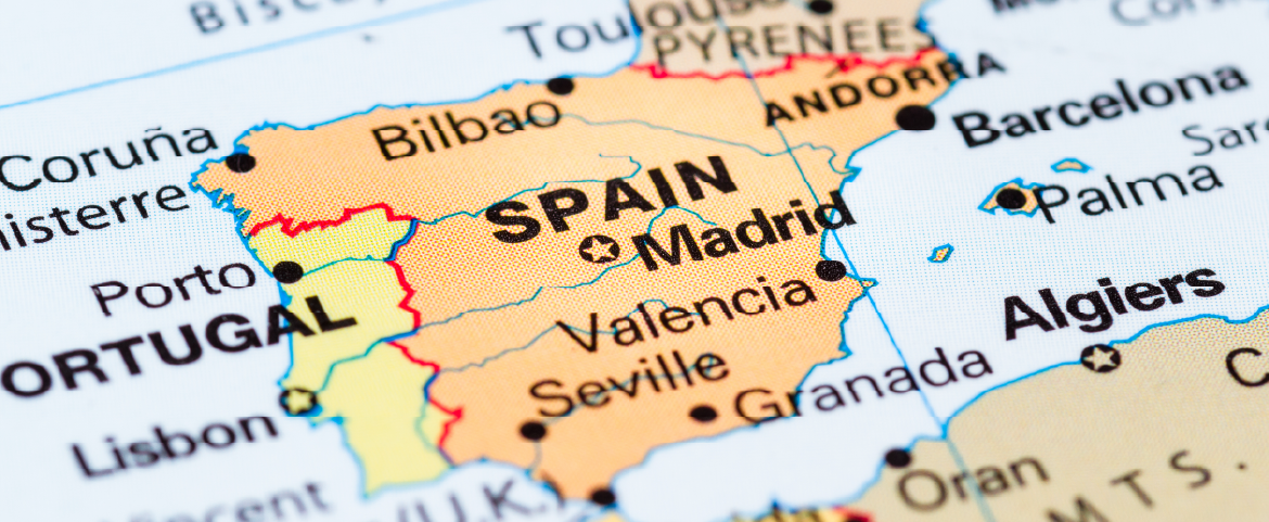Mapa de localização da Espanha